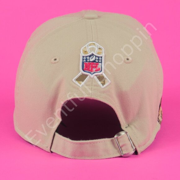 Atlanta Falcons Hat Mens Adjustable Tan Salute To Service New Era Cotton - Picture 4 of 8